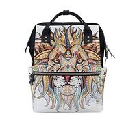 MONTOJ The Lion Pattern Canvas Backpack Travel Campus Backpack