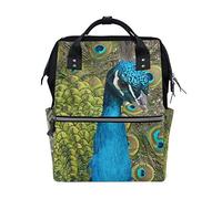 MONTOJ The Peacock Spreads Its Tail canvas Travel bag Campus Backpack