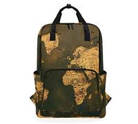 MONTOJ Travel Backpack Ancient World Map Pattern School Backpack