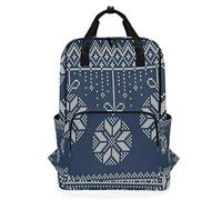 MONTOJ Travel Backpack Classic Snowflake Knitting Pattern School Backpack