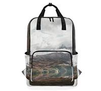MONTOJ Travel Backpack Cloudy Sky Mountain Range School Backpack