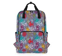 MONTOJ Travel Backpack Color Hand Painted Marine Benthos School Backpack