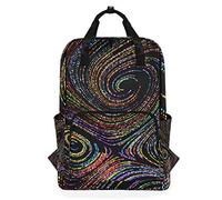 MONTOJ Travel Backpack Colorful Light Dots Circle Pattern School Backpack