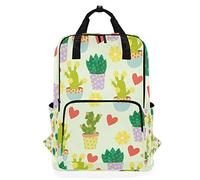MONTOJ Travel Backpack Cute Cacti Flowers And Hearts School Backpack