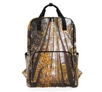 MONTOJ Travel Backpack Fall Maple Leaf Forest School Backpack
