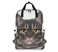 MONTOJ Travel Backpack Gray Tabby Cat School Backpack