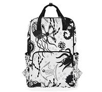 MONTOJ Travel Backpack Hand Sketching Under Sea World School Backpack