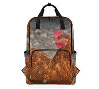 MONTOJ Travel Backpack Healthy Strong Hen Chicken School Backpack