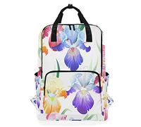 MONTOJ Travel Backpack Iris Flower School Backpack