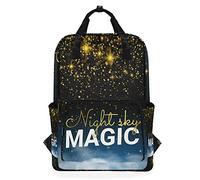 MONTOJ Travel Backpack Night Sky Magic Pattern School Backpack