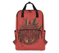 MONTOJ Travel Backpack Red Fierce Leopard Face School Backpack