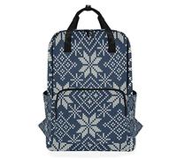 MONTOJ Travel Backpack Snowflake Knitting Texture Pattern School Backpack