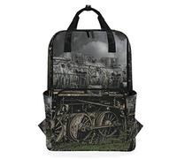 MONTOJ Travel Backpack Vintage Dark Steam Loco School Backpack
