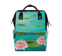 MONTOJ Two Lotus Flowers And Leaves On Water Canvas Backpack Travel Campus Backpack