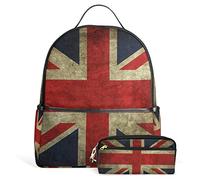 MONTOJ union flag polyester Travel bag with make up pouch Campus Backpack unisex School pack Daypack for girls