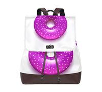 MONTOJ Violet Sweet Donut leather Travel bag Campus Backpack
