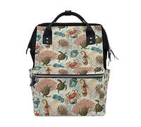 MONTOJ Wild Wings Aquarian Sea Horse Crab Turtle canvas Travel bag Campus Backpack