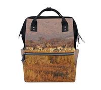 MONTOJ Zebra Herd On The Grassland Pattern Canvas Backpack Travel Campus Backpack