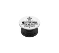 Montparnasse Paris France Ornate Fleur-De-Lis Black Print PopSockets Adhesive PopGrip
