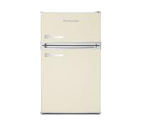 Montpellier MAB2035C Retro Style Undercounter Fridge Freezer, 88 Litre Capacity, 48cm Wide, LED Light, Low Noise Level, 2 Year Guarantee - Classic Cream
