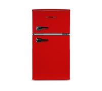 MONTPELLIER MAB2035ER 45CM WIDE UNDERCOUNTER RETRO FRIDGE FREEZER IN RED