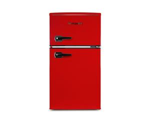 MONTPELLIER MAB2035ER 45CM WIDE UNDERCOUNTER RETRO FRIDGE FREEZER IN RED