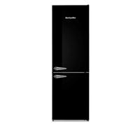 Montpellier MAB386EK Retro No Frost Fridge Freezer In Black, Black