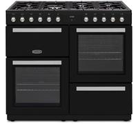 MONTPELLIER MDFRC100K 100 cm Dual Fuel Range Cooker - Black & Chrome, Black,Silver/Grey