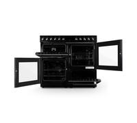 Montpellier MDFRC100K 100cm Dual Fuel Range Cooker Black 7 Gas Burners Doub