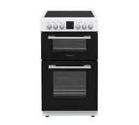 Montpellier MDOC50FW 500mm Double Electric Oven Ceramic Hob Fan Oven White