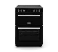 Montpellier 60cm Mini Range Cooker, Ceramic Top, Double Overn, LED Timer - Black