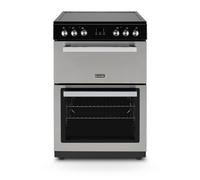 Montpellier 60cm Mini Range Cooker, Ceramic Top, Double Overn, LED Timer - Silver