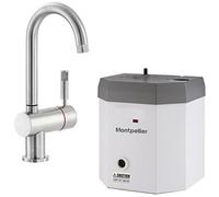 Montpellier OneStream-Brushed Steel Instant Boiling Hot Water Kettle Tap, Tank & Filter