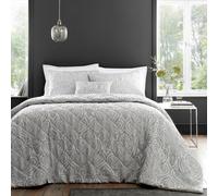 Portfolio Home Montpellier Paisley Jacquard Silver Quilted Throwover Bed Throw Blanket 200 X 230Cm, Silver