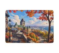 Montreal Canada Autumn Cityscape Short Pile Rug 150 x 100 cm, Soft Non Slip | Soft short pile rug - suits everyday indoor use; easy hand-wash care; for bedroom floor styling