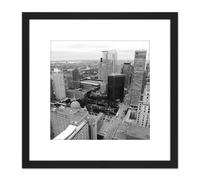 Montreal Canada City Buildings Photo 8X8 Inch Square Wooden Framed Wall Art Print Picture with Mount Artery8 Black One Size