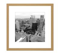 Montreal Canada City Buildings Photo 8X8 Inch Square Wooden Framed Wall Art Print Picture with Mount Artery8 Light Oak One Size
