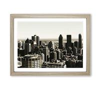 Montreal Canada Skyline No.1 Modern Framed Wall Art Print, Ready to Hang Picture for Living Room Bedroom Home Office Décor, Oak A2 (64 x 46 cm)