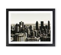 Montreal Canada Skyline No.1 Modern Framed Wall Art Print, Ready to Hang Picture for Living Room Bedroom Home Office Décor, Black A2 (64 x 46 cm)