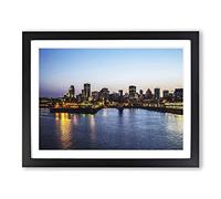 Montreal Canada Skyline No.2 Modern Framed Wall Art Print, Ready to Hang Picture for Living Room Bedroom Home Office Décor, Black A2 (64 x 46 cm)
