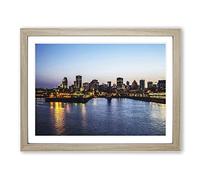Montreal Canada Skyline No.2 Modern Framed Wall Art Print, Ready to Hang Picture for Living Room Bedroom Home Office Décor, Oak A2 (64 x 46 cm)