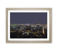 Montreal Canada Skyline No.3 Modern Framed Wall Art Print, Ready to Hang Picture for Living Room Bedroom Home Office Décor, Oak A2 (64 x 46 cm)