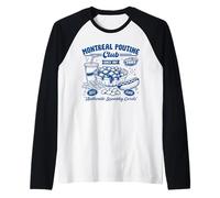 Montreal Poutine Club Vintage Food Illustration Foodie Raglan Baseball Tee