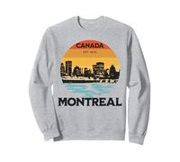 Montreal Skyline Sunset Vintage Canada Travel Sweatshirt