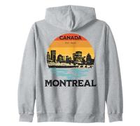 Montreal Skyline Sunset Vintage Canada Travel Zip Hoodie