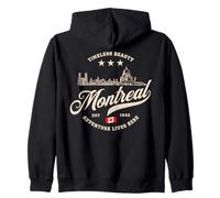 Montreal Skyline Vintage Travel Zip Hoodie