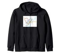 Montreal Transit Lines Travel Art Canada Zip Hoodie