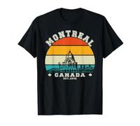 Montreal Travel Montreal Landmarks Retro Sunset T-Shirt