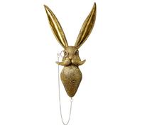 montresor Animal Head Wall Art Sculptures 16 inchs Gold Rabbit Vintage 3D Wall Decor Art for Whimsigoth Home Wall Decor Lightweight Material Accent Wall Hanging Room Decor for Men Maximalist Decor