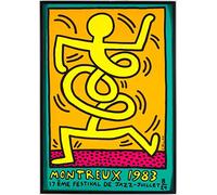 Montreux Jazz Festival Poster Abstract Street Graffiti Minimalist Line Canvas Wall Decor Banksy Wall Art Prints Modern Pop Artwork Home Wall Decor for Living Room Bedroom Bathroom Unframed,70X100cm